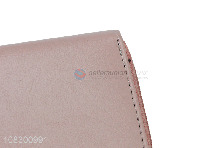 Good quality exquisite pu leather wallet long zipper wallet