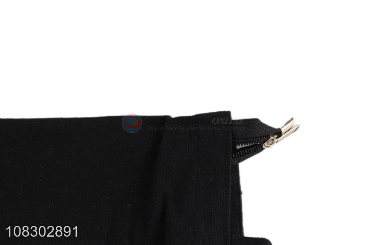 Popular products black canvas bag shopping bags with zipper