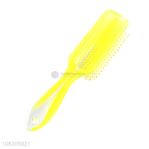 Best selling yellow women long hair comb with plastic handle