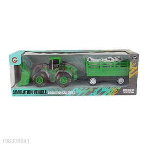 Popular Inertial Farm Vehicle With Simulation Farm Animal Toy Set