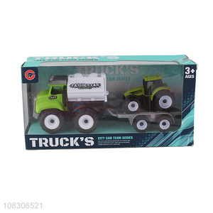 Cartoon Inertial Farmer Car With Pull Back Toy Truck Set