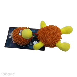 Popular design animal plush dog toy squeaky teething toy