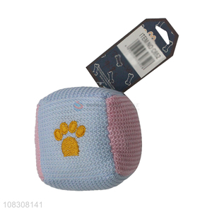 Yiwu market creative stuffed squeaky cube toy for dogs