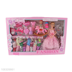 Low price fashion dress up doll girls beauty doll set wholesale