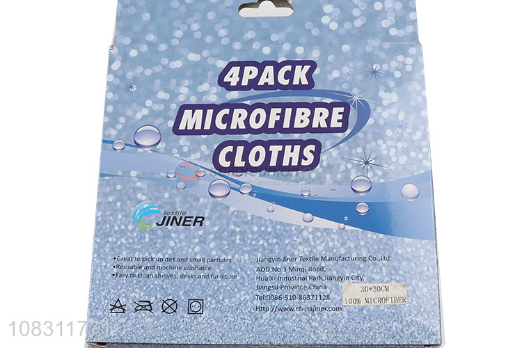 Wholesale 4 Pieces Microfibre Cloth Cleaning Cloth Set