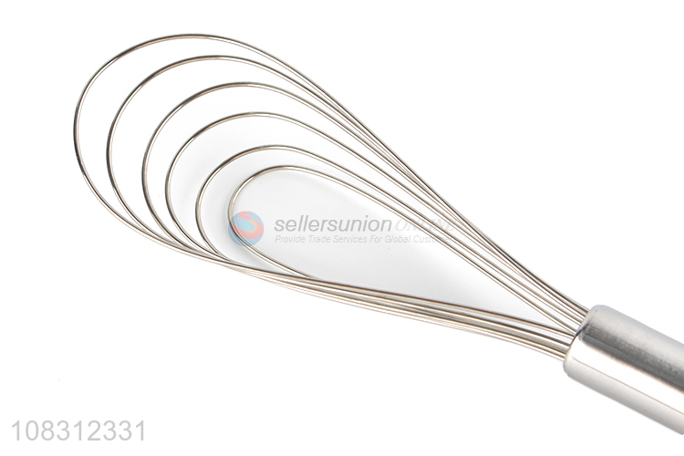 Yiwu wholesale silver stainless steel egg whisk manual stirring tool