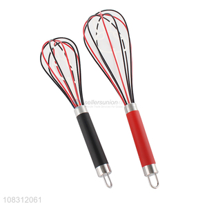 Yiwu wholesale long handle manual egg whisk kitchen baking gadgets