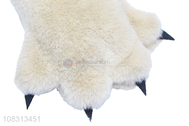 New design kids winter warm gloves plush bear paw thermal gloves