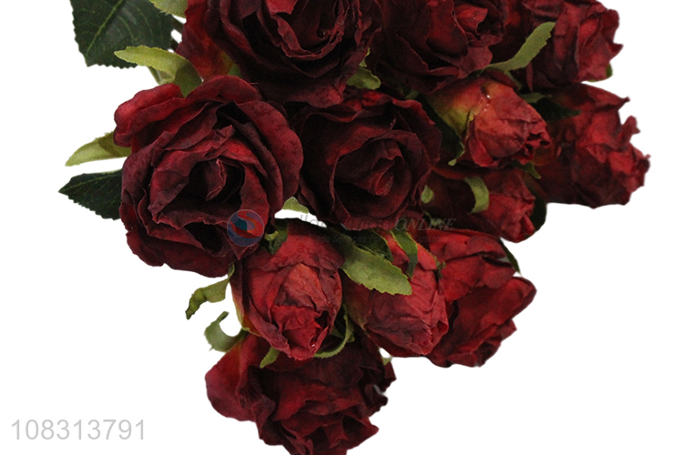 Hot selling lifelike flowers artificial rose for indoor decoration