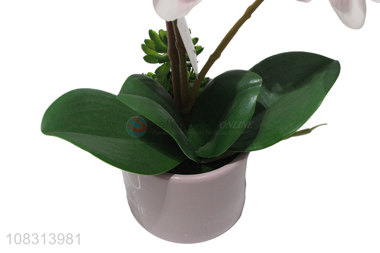 Hot products natural plastic fake flower bonsai with ceramic pot