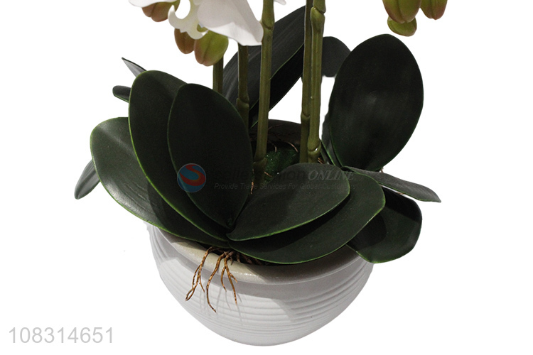 New arrival plastic fake flower bonsai with ceramic pot