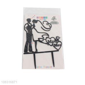 Factory wholesale black <em>wedding</em> party cake topper cake <em>decoration</em>