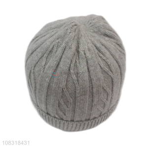 Wholesale price fashion knitted hat thicken fleece hat