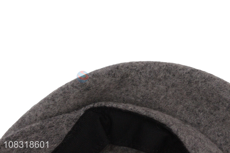 Factory price senior fashion wool cap peaked cap for girls