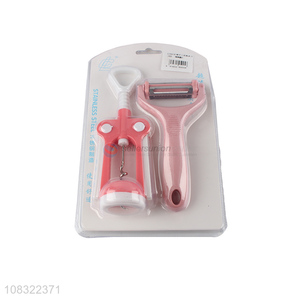 Wholesale cheap price fruit peeler and bottle opener kitchen gadget set