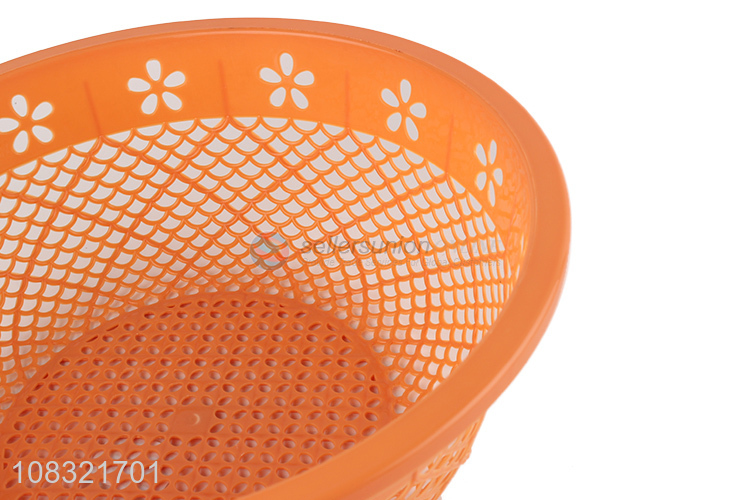 Factory wholesale round plastic fruits drain basket for kitchen