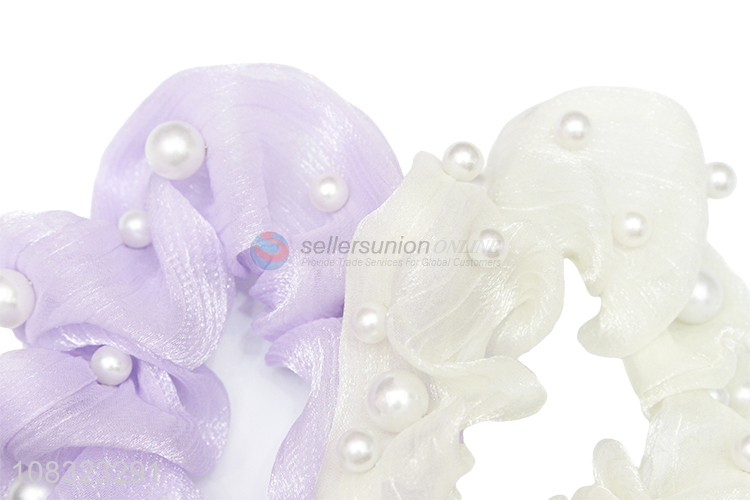 Wholesale Pearls Women Scrunchies Ladies Hair Rope Hair Band