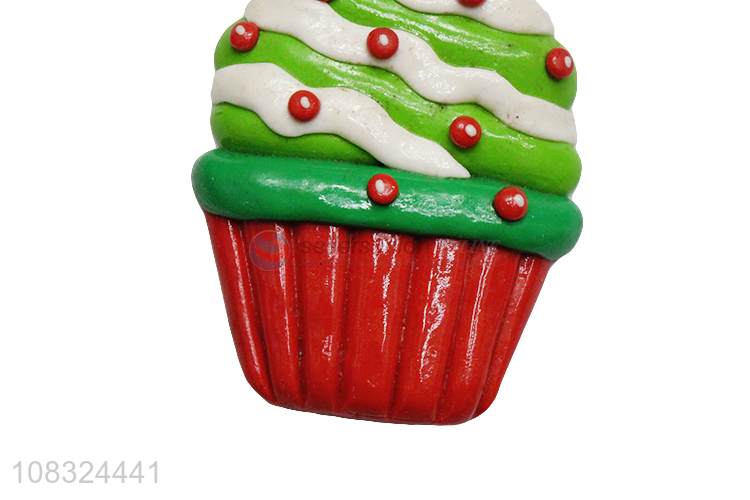 Factory price Christmas cupcake clay ornaments stocking stuffers