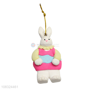 Wholesale Easter rabbit clay ornaments hanging holiday ornaments