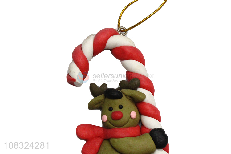 Recent design candy cane clay ornaments for Christmas decoration