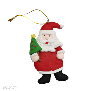 Good quality Christmas hanging ornaments clay figurine ornaments