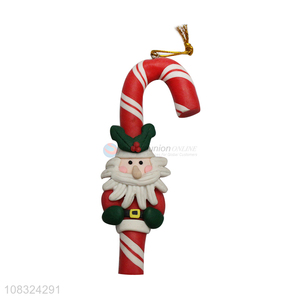 Hot product Christmas tree hanging candy cane clay ornaments