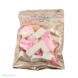 Low price 24pieces cosmetic sponge cosmetic puff set for sale