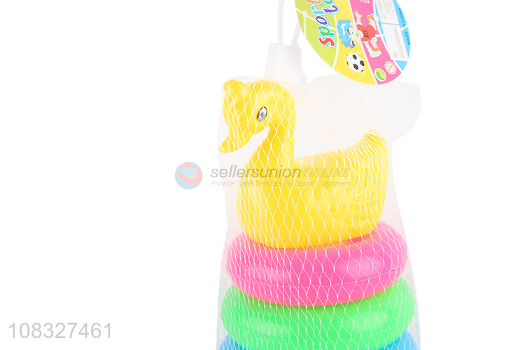 Factory price baby stacking tower colored rainbow tower toys