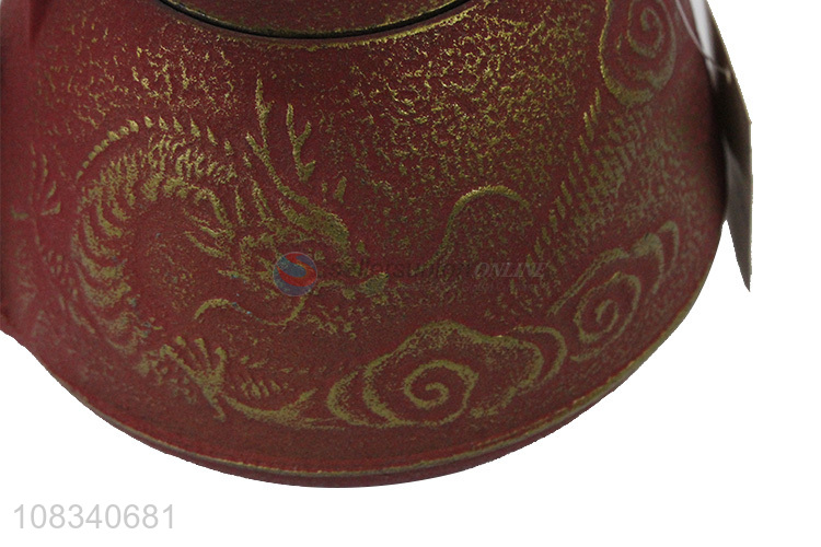 Wholesale 1.2L Chinese cast iron teapot with dragon and cloud pattern