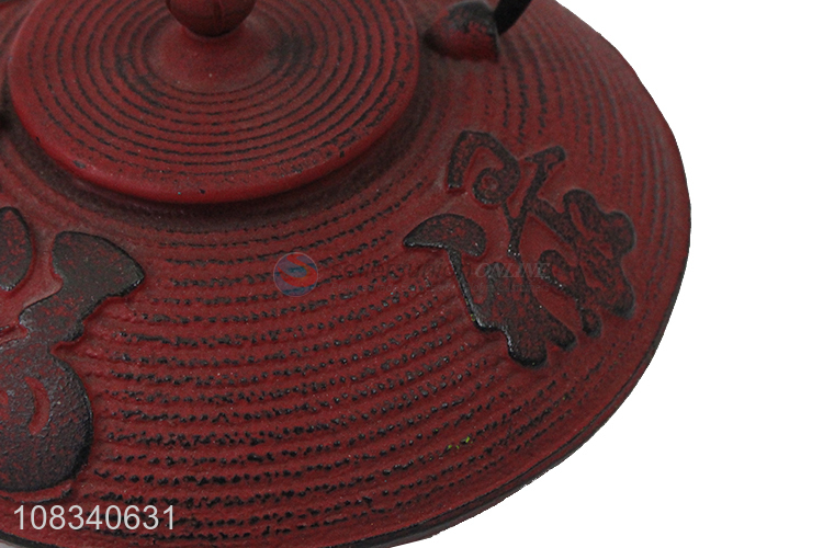 Factory supply 0.8L Chinese teapot cast iron tea kettle with hanzi