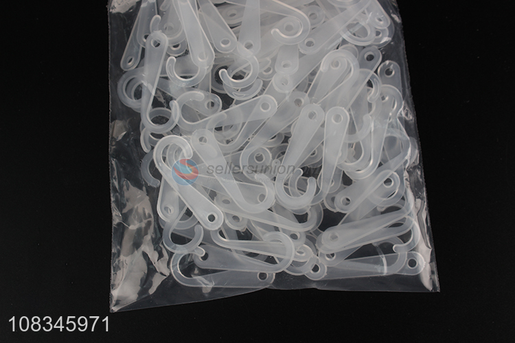 Good quality clear J shape plastic hooks for towel socks display