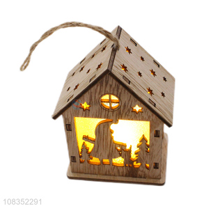 Latest Cute Wooden House Christmas Tree Hanging Ornament