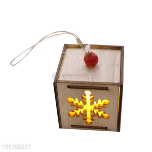 New Arrival Wooden Christmas Ornament With Candle Light
