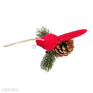 Recent design red bird and pinecone craft wall hanging ornaments