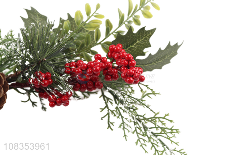 Wholesale Christmas branch artificial picks with pinecone red berry