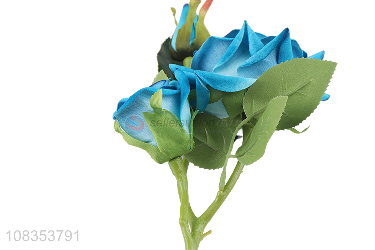 Wholesale price blue rose artificial flower decoration