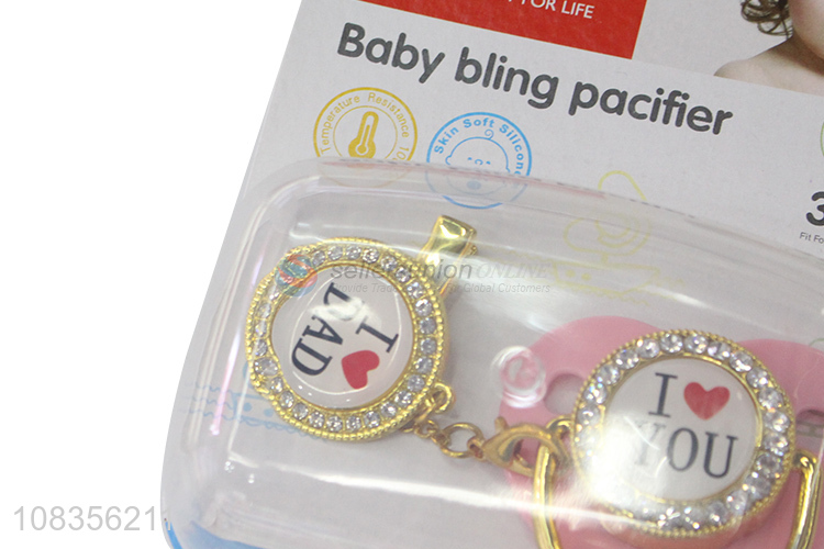 Wholelsale baby pacifier luxury bling baby pacifier nipple