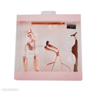 Wholesale stainless steel eyelash curler <em>eyebrow</em> <em>tweezer</em> <em>eyebrow</em> comb set