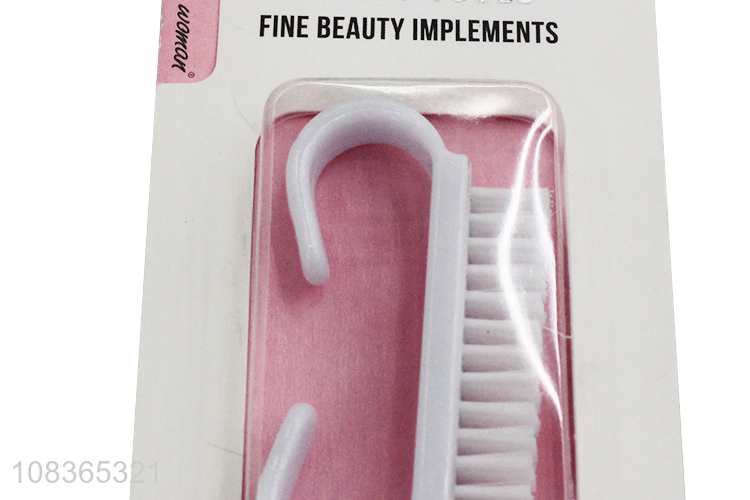 Wholesale 2 pieces plastic nail cleaning brush nail scrubbing brush