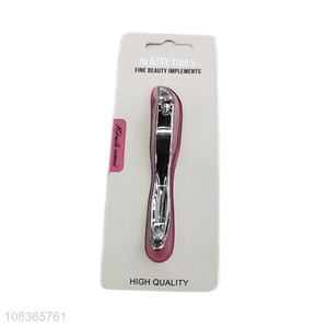 Wholesale long handle mirror polished finish carbon steel nail clipper