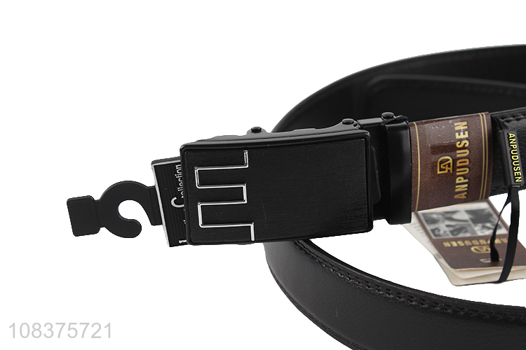 Promotional pu leather automatic buckle casual dress belt for men