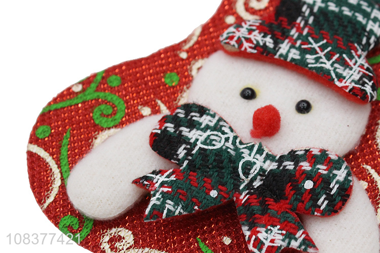 Yiwu factory snowman christmas socks for xmas tree decoration