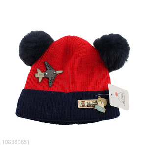 Cool Design Plane Model Kids Knitted Hat Soft Beanie