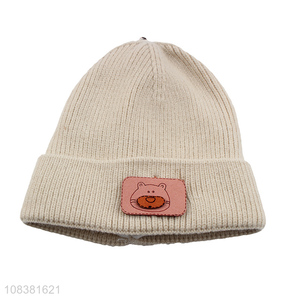 Custom Cartoon Logo Kids Knitted Hat Fashion Beanie