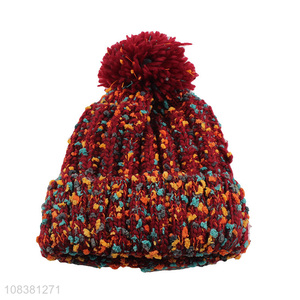 Hot Selling Girls Beanie Winter Hat With Pompon Ball