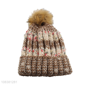 Custom Comfortable Knitted Hat Winter Beanie For Ladies