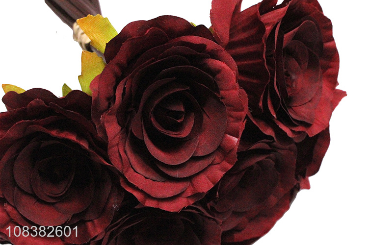 Hot items red natural artificial flower bridal bouquet for sale