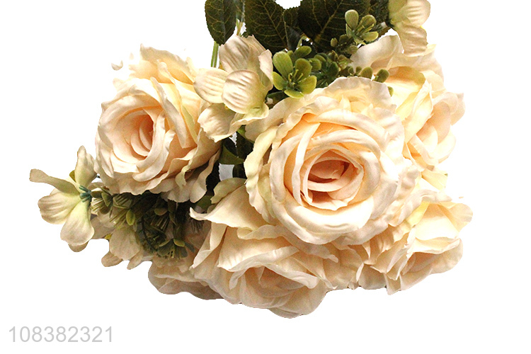 High quality 9heads decorative natural fake rose flower