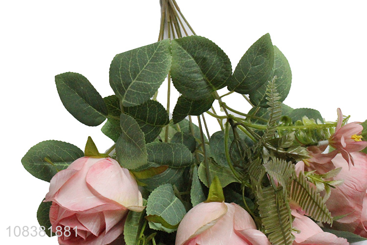 Yiwu wholesale pink artificial chinese rose for decoration