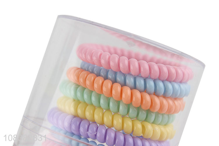 China supplier candy colored no crease spiral hair ties hair rings